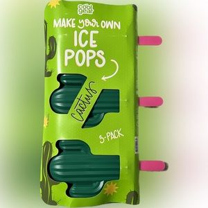 🍄NEW Cool Gear Cactus Ice Pop Make Your Own Plastic Mold Handles Summer